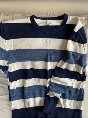GAP Navy and White Striped Knit Pullover